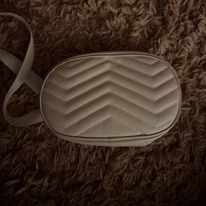 Cream belt bag